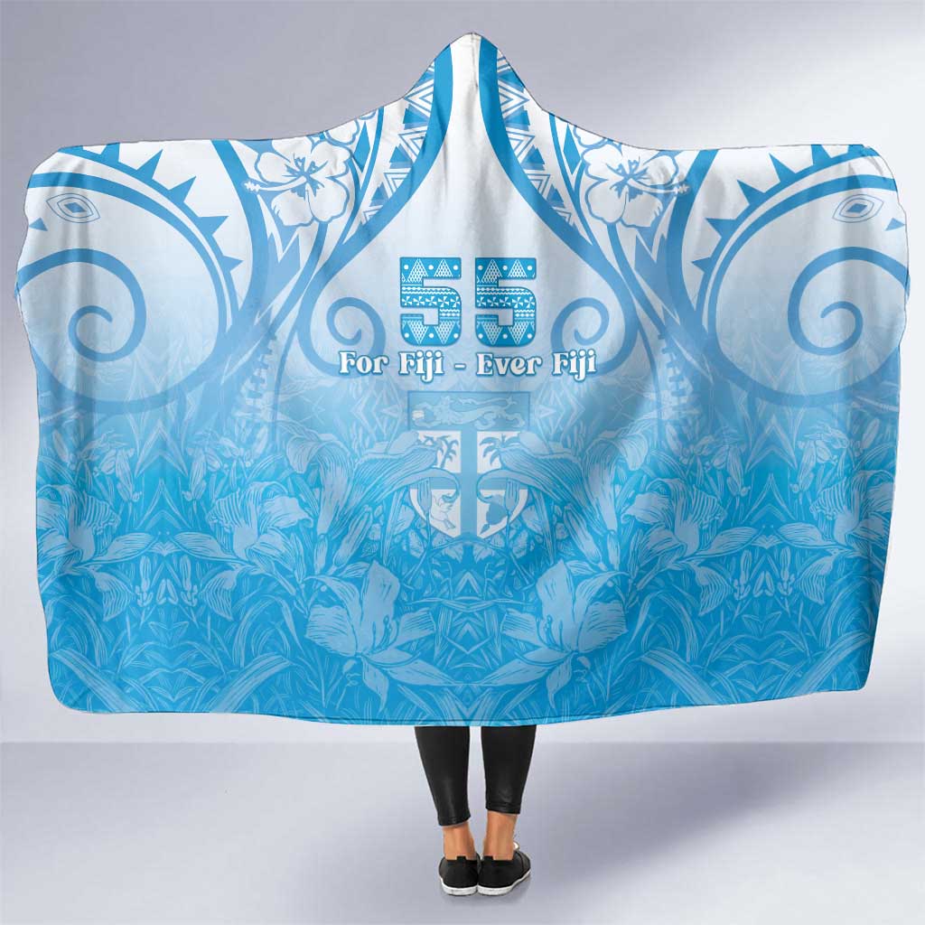 Fiji Day Hooded Blanket 55th Anniversary Forever Fiji LT05 One Size Blue - Polynesian Pride