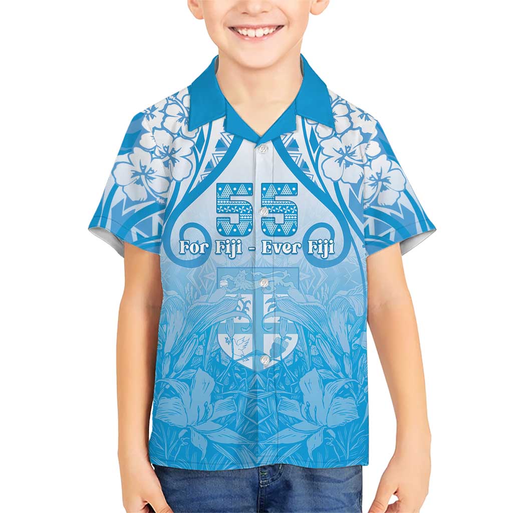 Fiji Day Kid Hawaiian Shirt 55th Anniversary Forever Fiji LT05 Kid Blue - Polynesian Pride