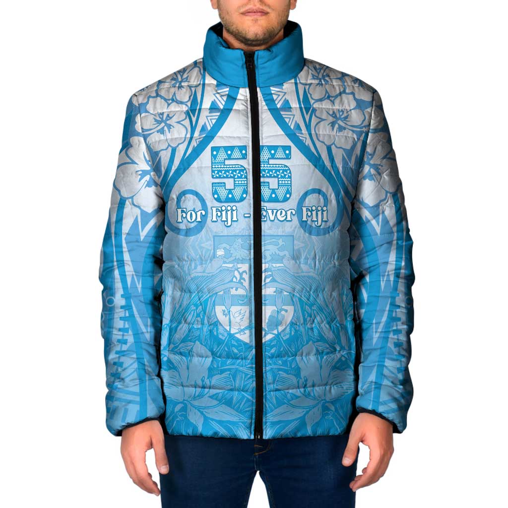Fiji Day Padded Jacket 55th Anniversary Forever Fiji LT05 Men Blue - Polynesian Pride