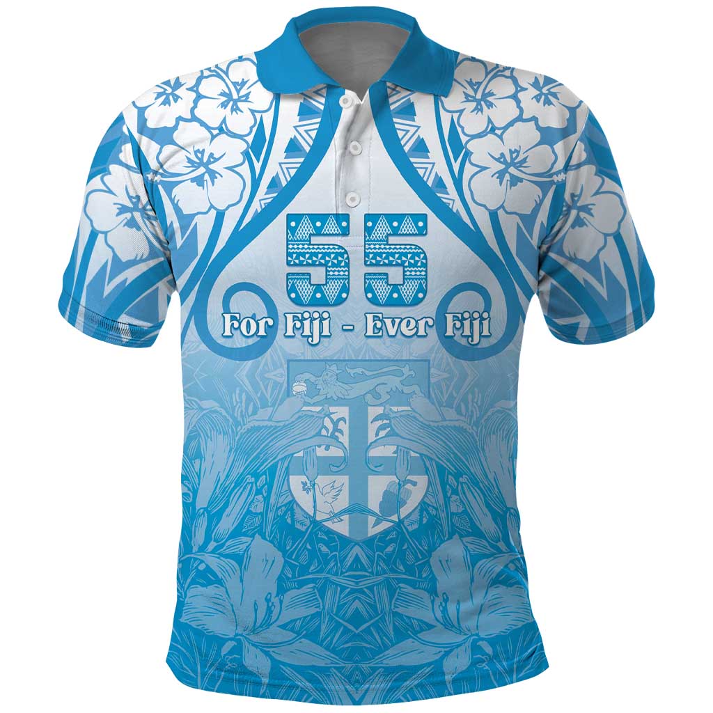 Fiji Day Polo Shirt 55th Anniversary Forever Fiji LT05 Blue - Polynesian Pride
