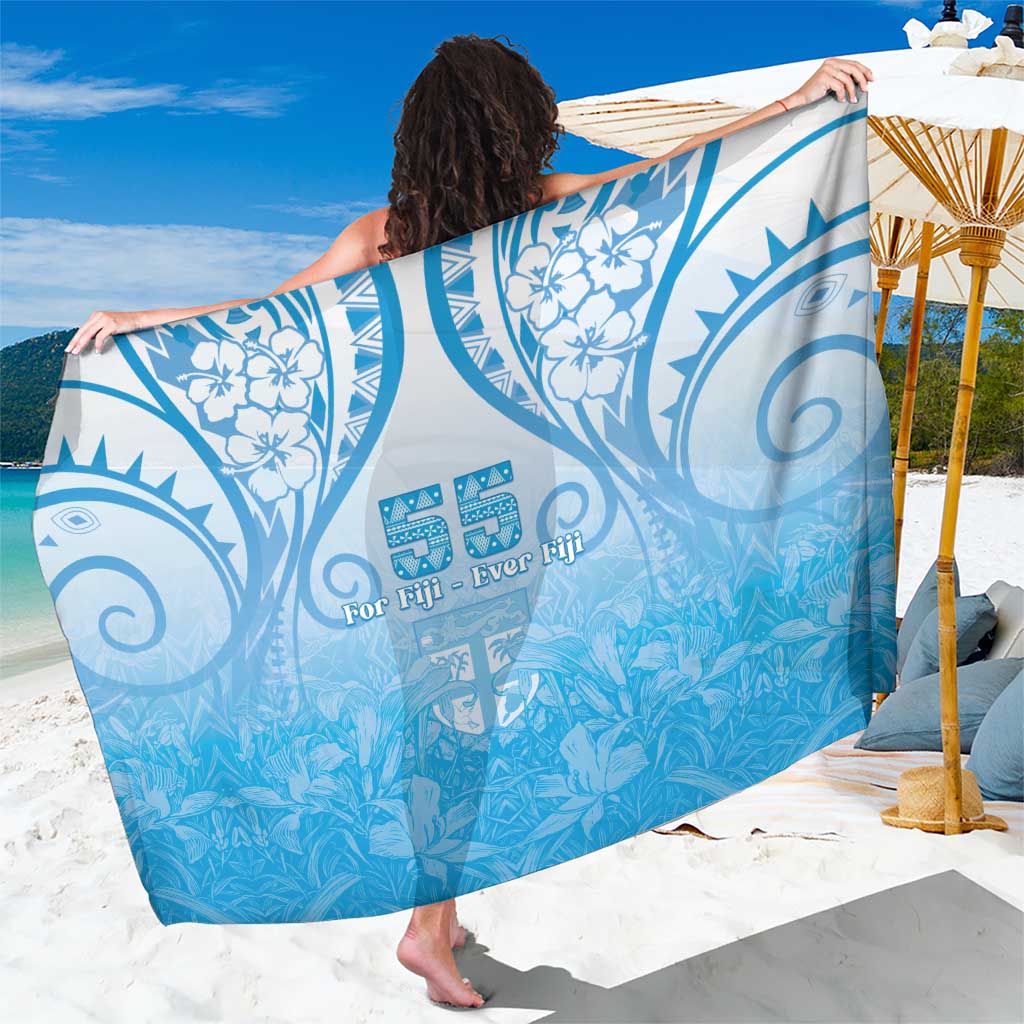 Fiji Day Sarong 55th Anniversary Forever Fiji LT05 One Size 44 x 66 inches Blue - Polynesian Pride