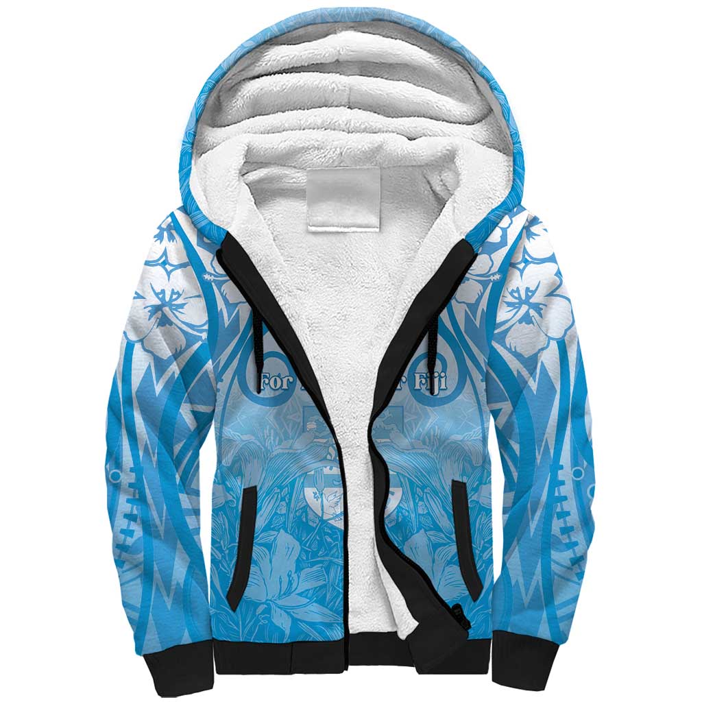 Fiji Day Sherpa Hoodie 55th Anniversary Forever Fiji LT05 Unisex Blue - Polynesian Pride