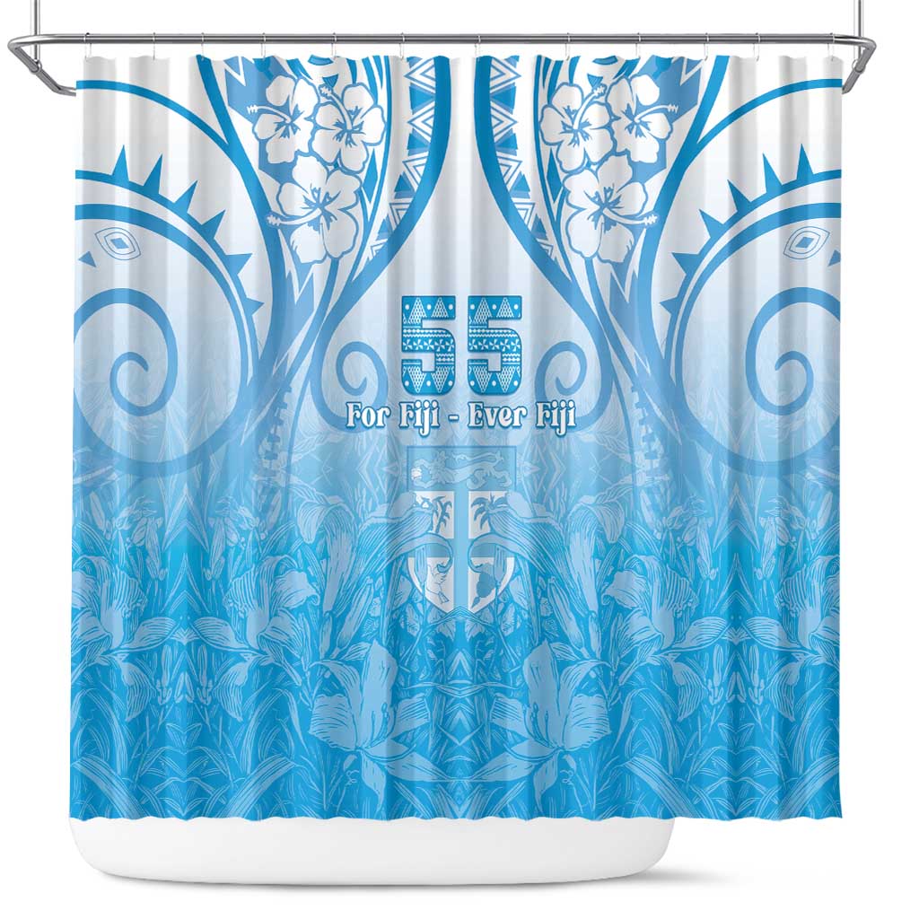 Fiji Day Shower Curtain 55th Anniversary Forever Fiji LT05 Blue - Polynesian Pride