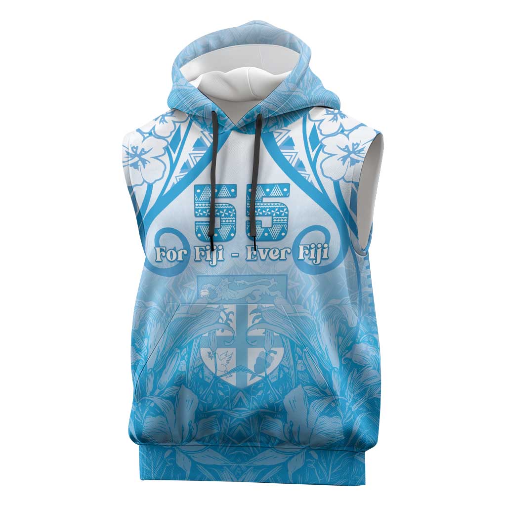 Fiji Day Sleeveless Hoodie 55th Anniversary Forever Fiji LT05 Blue - Polynesian Pride