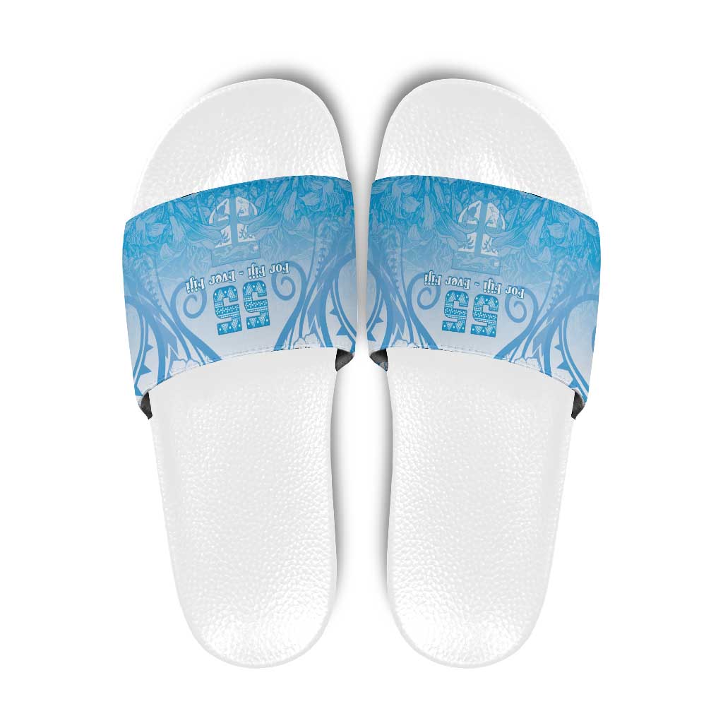 Fiji Day Slide Sandals 55th Anniversary Forever Fiji LT05 Blue - Polynesian Pride