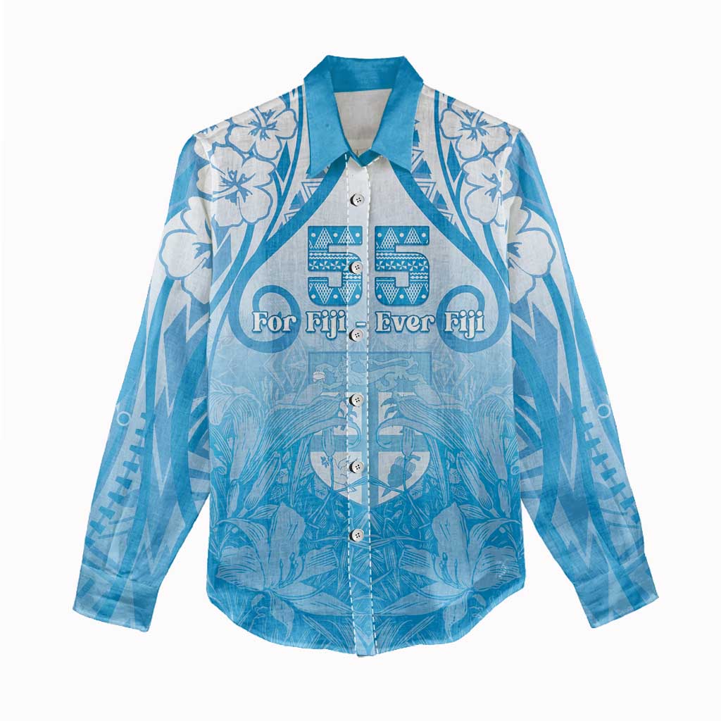 Fiji Day Women Casual Shirt 55th Anniversary Forever Fiji LT05 - Polynesian Pride