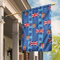 Fiji Masi Tapa Garden Flag Coat Of Arms LT05 House Flag Blue - Polynesian Pride