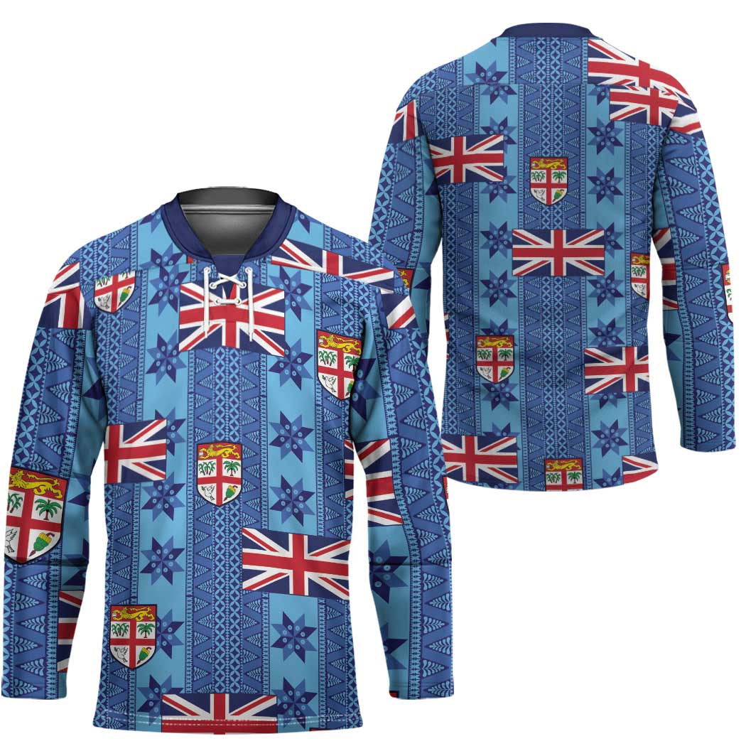 Fiji Masi Tapa Hockey Jersey Coat Of Arms LT05 - Polynesian Pride