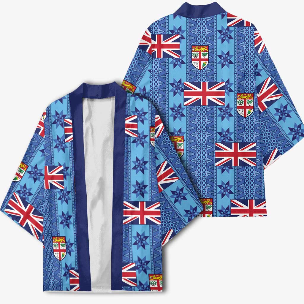 Fiji Masi Tapa Kimono Coat Of Arms LT05 - Polynesian Pride