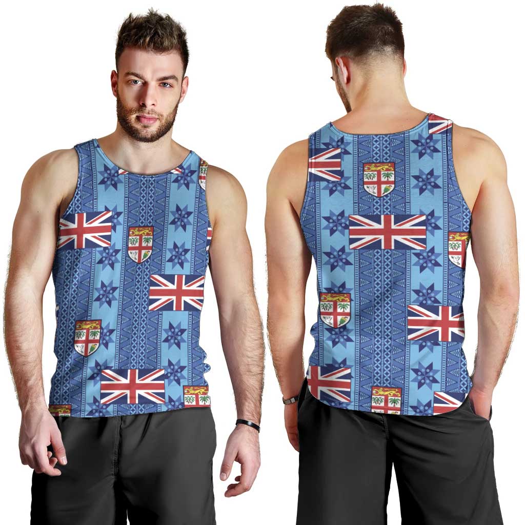 Fiji Masi Tapa Men Tank Top Coat Of Arms LT05 - Polynesian Pride