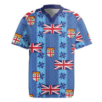 Fiji Masi Tapa Rugby Jersey Coat Of Arms LT05 Blue - Polynesian Pride