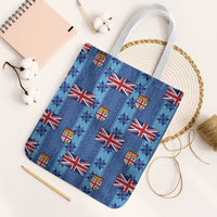 Fiji Masi Tapa Tote Bag Coat Of Arms LT05 White Strap One Size Blue - Polynesian Pride