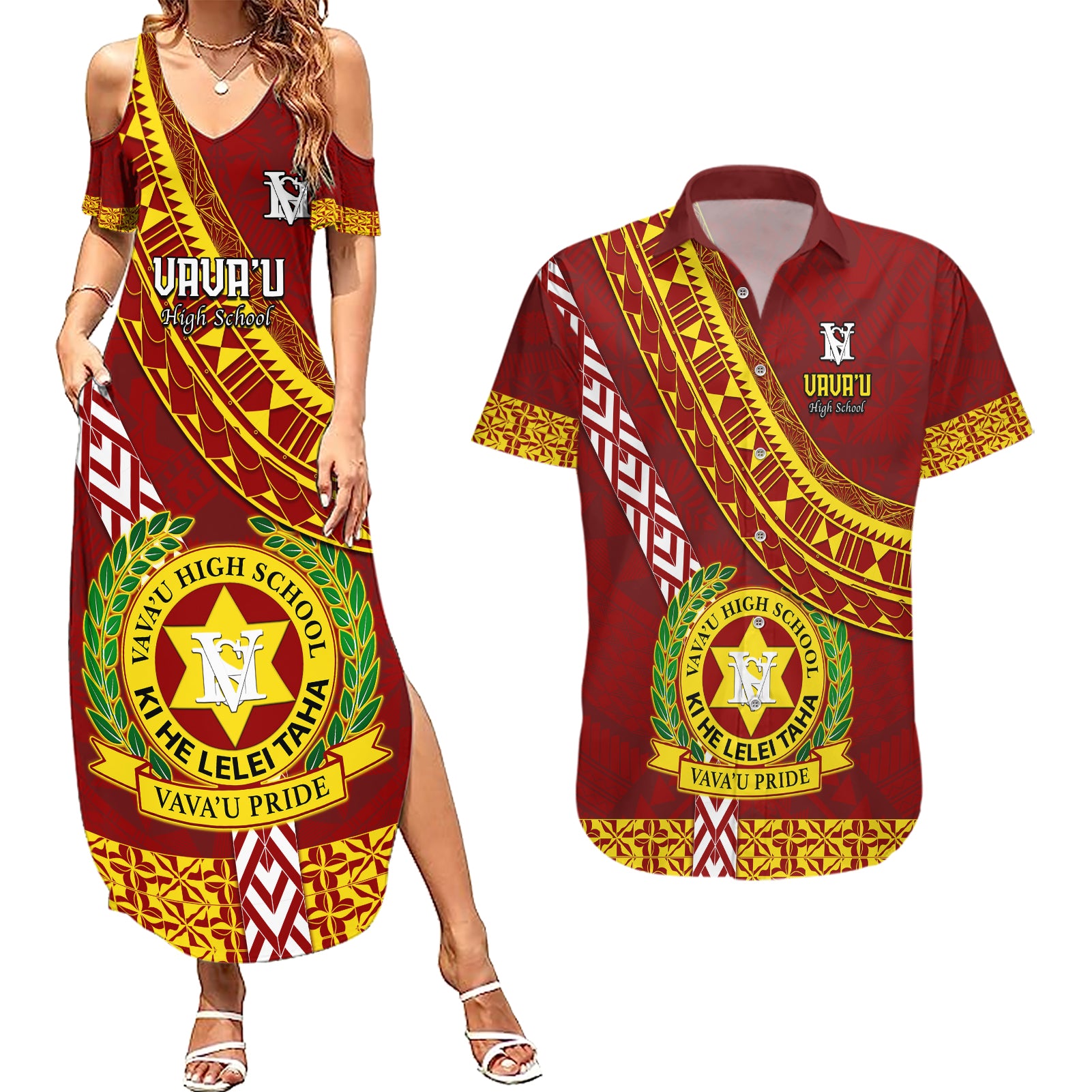 custom-vavau-high-school-couples-matching-summer-maxi-dress-and-hawaiian-shirt-tongan-kupesi-pattern