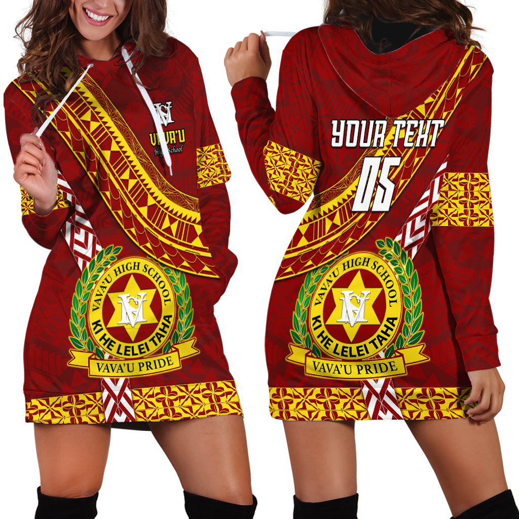Custom Vavau High School Hoodie Dress Tongan Kupesi Pattern LT05 - Polynesian Pride