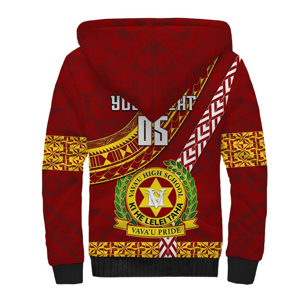 Custom Vavau High School Sherpa Hoodie Tongan Kupesi Pattern LT05 - Polynesian Pride
