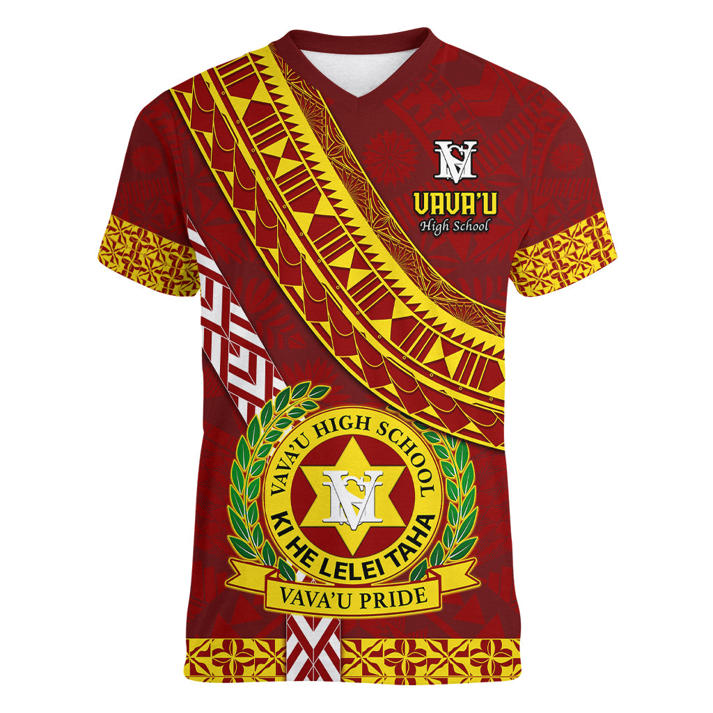 custom-vavau-high-school-women-v-neck-t-shirt-tongan-kupesi-pattern