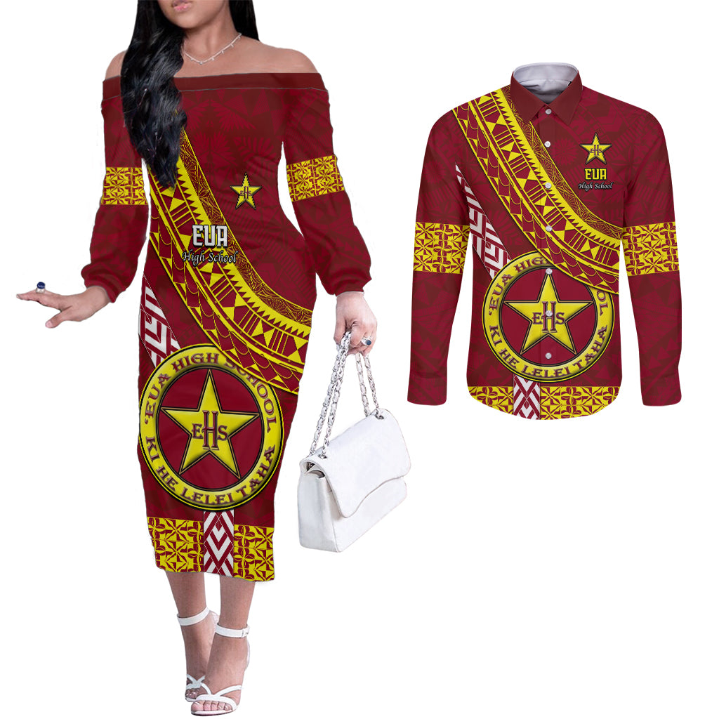 custom-eua-high-school-couples-matching-off-the-shoulder-long-sleeve-dress-and-long-sleeve-button-shirts-tongan-kupesi-pattern