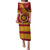 Custom Eua High School Family Matching Puletasi Dress and Hawaiian Shirt Tongan Kupesi Pattern LT05 Mom's Dress Red - Polynesian Pride