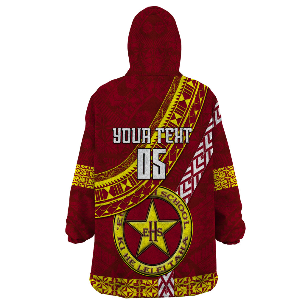 Custom Eua High School Wearable Blanket Hoodie Tongan Kupesi Pattern LT05 - Polynesian Pride