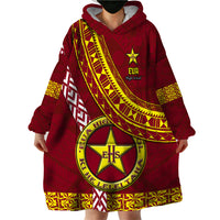Custom Eua High School Wearable Blanket Hoodie Tongan Kupesi Pattern LT05 - Polynesian Pride