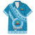 Custom Lavengamalie College Family Matching Puletasi Dress and Hawaiian Shirt Tongan Kupesi Pattern LT05 Dad's Shirt - Short Sleeve Blue - Polynesian Pride