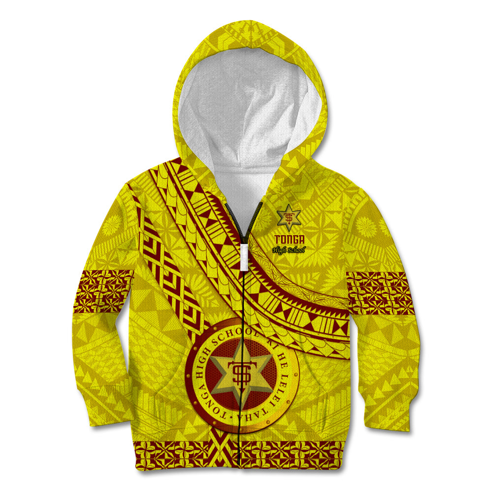 Custom Tonga High School Kid Hoodie Tongan Kupesi Pattern LT05 - Polynesian Pride