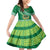 Custom Saineha High School Family Matching Mermaid Dress and Hawaiian Shirt Tongan Kupesi Pattern LT05 Daughter's Dress Green - Polynesian Pride