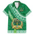 Custom Saineha High School Family Matching Mermaid Dress and Hawaiian Shirt Tongan Kupesi Pattern LT05 Dad's Shirt - Short Sleeve Green - Polynesian Pride