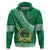 Custom Saineha High School Hoodie Tongan Kupesi Pattern LT05 Pullover Hoodie Green - Polynesian Pride