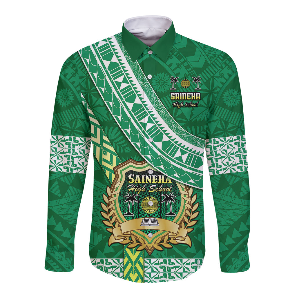 custom-saineha-high-school-long-sleeve-button-shirt-tongan-kupesi-pattern