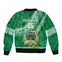Custom Saineha High School Sleeve Zip Bomber Jacket Tongan Kupesi Pattern LT05 - Polynesian Pride