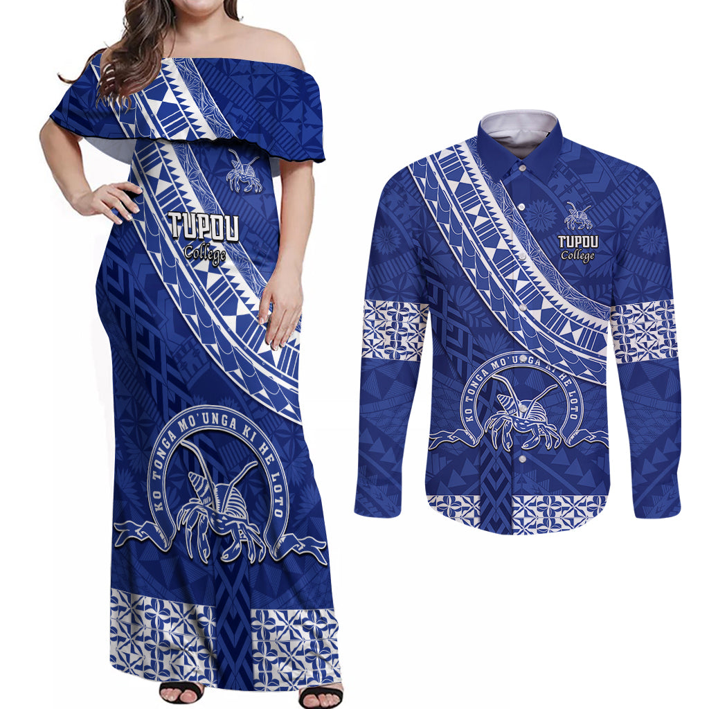 custom-tupou-college-couples-matching-off-shoulder-maxi-dress-and-long-sleeve-button-shirts-tongan-kupesi-pattern