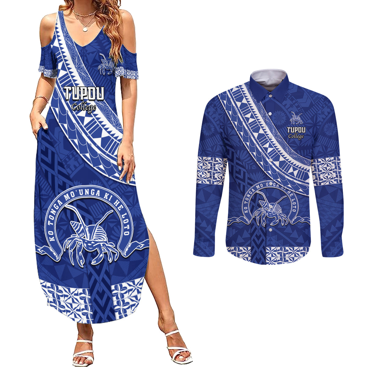 custom-tupou-college-couples-matching-summer-maxi-dress-and-long-sleeve-button-shirts-tongan-kupesi-pattern