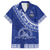 Custom Tupou College Family Matching Long Sleeve Bodycon Dress and Hawaiian Shirt Tongan Kupesi Pattern LT05 Dad's Shirt - Short Sleeve Blue - Polynesian Pride