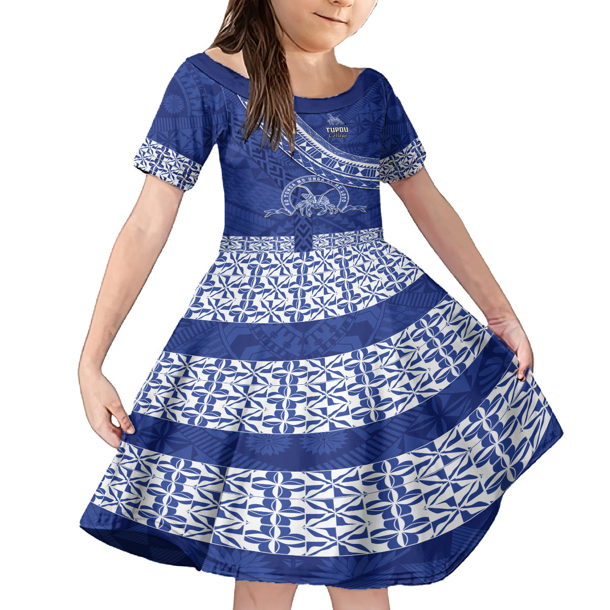 custom-tupou-college-kid-short-sleeve-dress-tongan-kupesi-pattern