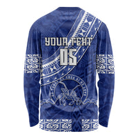 Custom Tupou College Long Sleeve Shirt Tongan Kupesi Pattern LT05 - Polynesian Pride