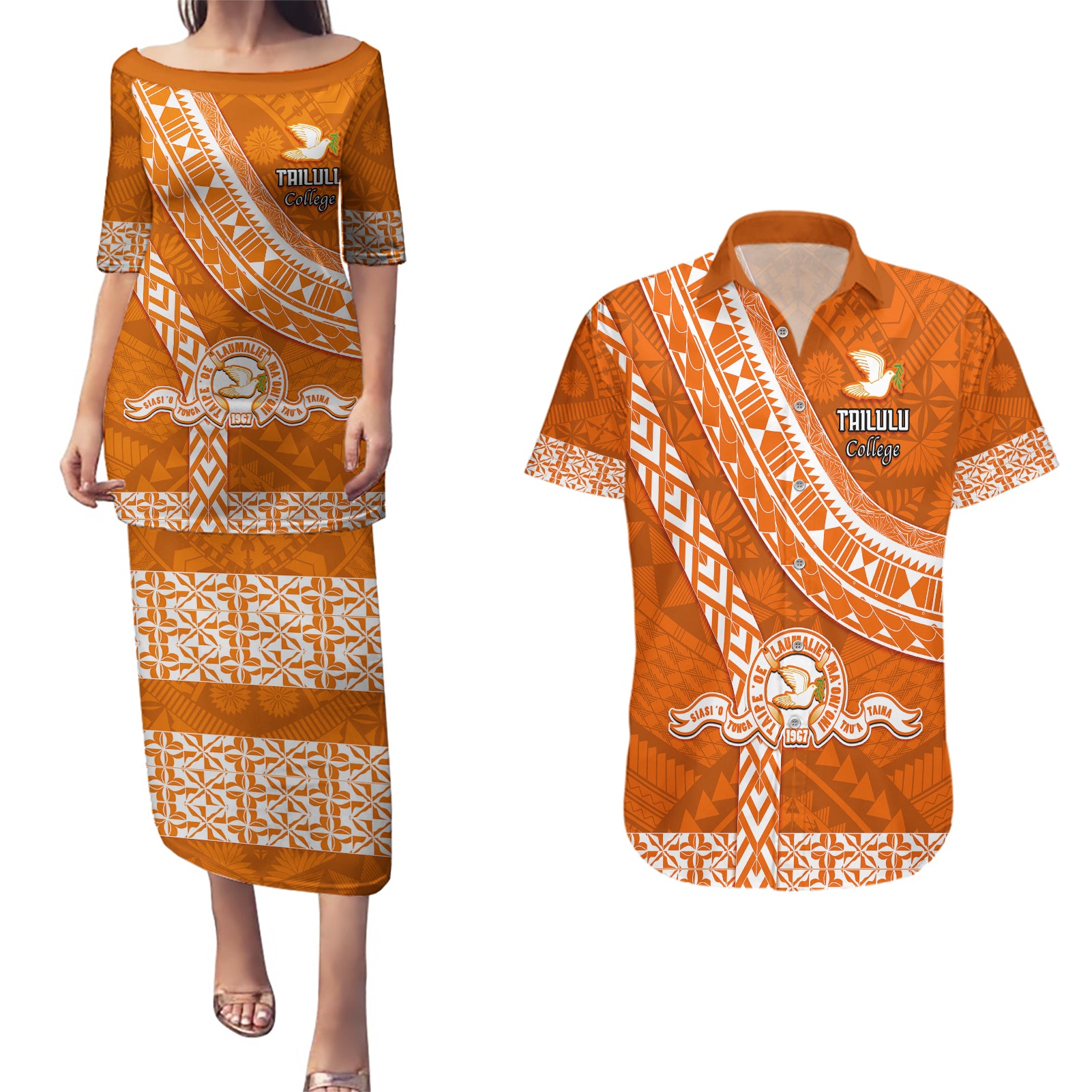 custom-tailulu-college-couples-matching-puletasi-dress-and-hawaiian-shirt-tongan-kupesi-pattern