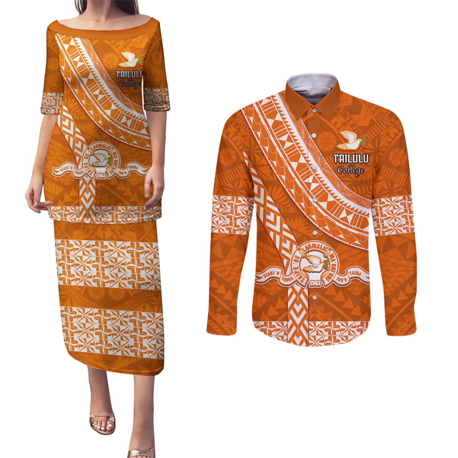 custom-tailulu-college-couples-matching-puletasi-dress-and-long-sleeve-button-shirts-tongan-kupesi-pattern