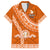 Custom Tailulu College Family Matching Long Sleeve Bodycon Dress and Hawaiian Shirt Tongan Kupesi Pattern LT05 Dad's Shirt - Short Sleeve Orange - Polynesian Pride