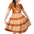 Custom Tailulu College Family Matching Puletasi Dress and Hawaiian Shirt Tongan Kupesi Pattern LT05 Daughter's Dress Orange - Polynesian Pride