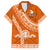 Custom Tailulu College Family Matching Short Sleeve Bodycon Dress and Hawaiian Shirt Tongan Kupesi Pattern LT05 Dad's Shirt - Short Sleeve Orange - Polynesian Pride