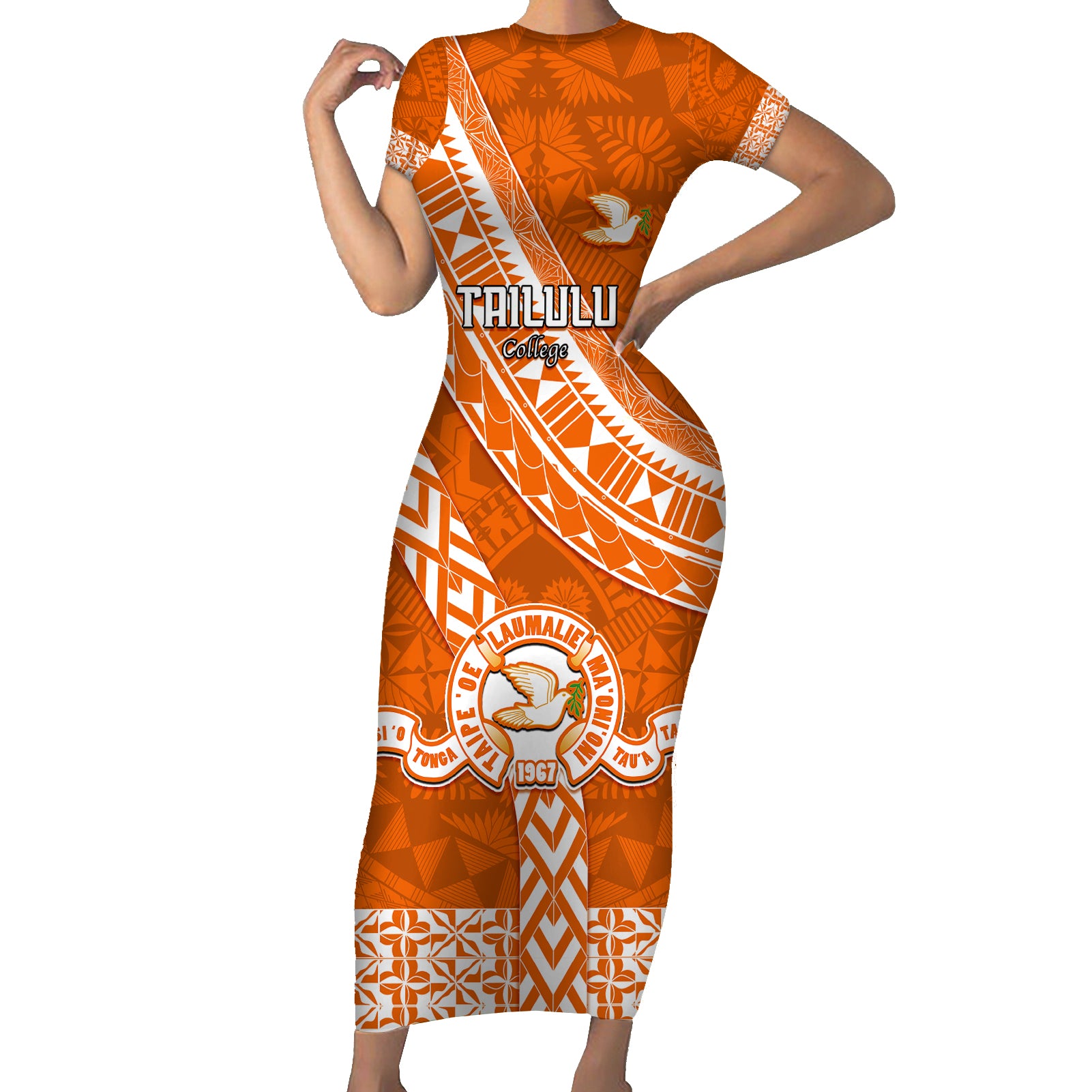 custom-tailulu-college-short-sleeve-bodycon-dress-tongan-kupesi-pattern