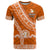 Custom Tailulu College T Shirt Tongan Kupesi Pattern LT05 Orange - Polynesian Pride