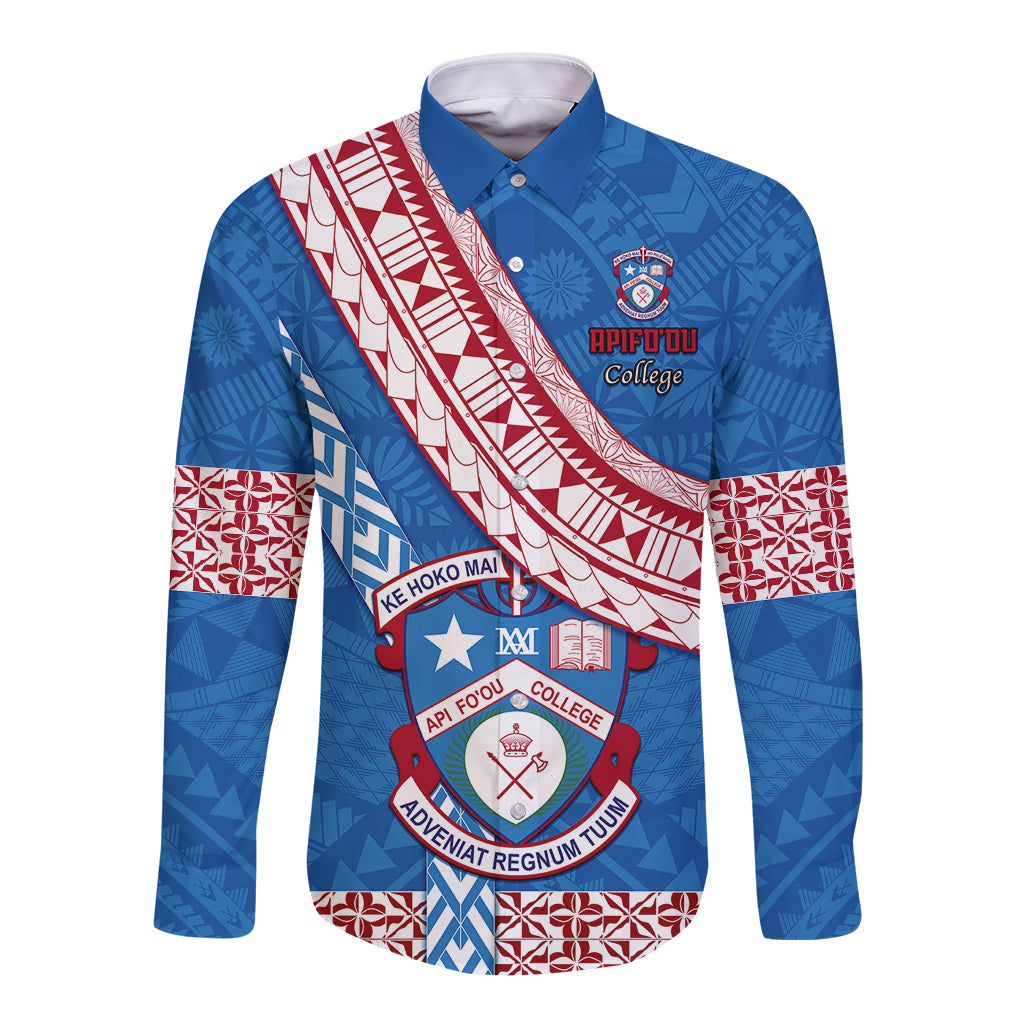 custom-apifoou-college-long-sleeve-button-shirt-tongan-kupesi-pattern