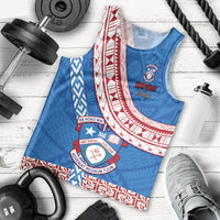 Custom Apifoou College Men Tank Top Tongan Kupesi Pattern LT05 Blue - Polynesian Pride