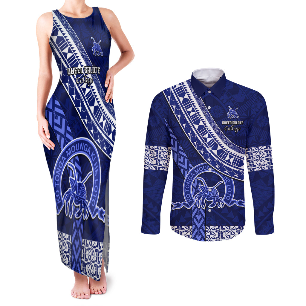 custom-queen-salote-college-couples-matching-tank-maxi-dress-and-long-sleeve-button-shirts-tongan-kupesi-pattern