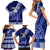 Custom Queen Salote College Family Matching Short Sleeve Bodycon Dress and Hawaiian Shirt Tongan Kupesi Pattern LT05 - Polynesian Pride