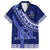 Custom Queen Salote College Family Matching Summer Maxi Dress and Hawaiian Shirt Tongan Kupesi Pattern LT05 Dad's Shirt - Short Sleeve Blue - Polynesian Pride