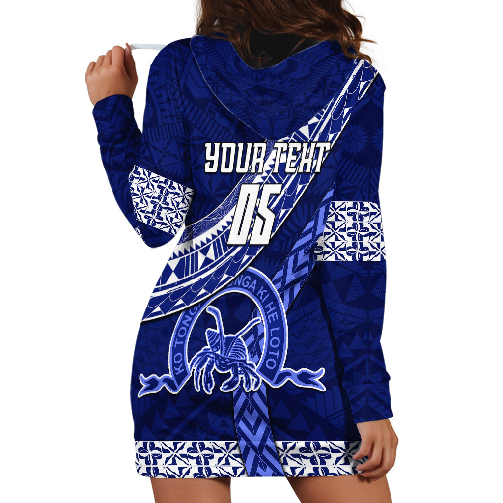 Custom Queen Salote College Hoodie Dress Tongan Kupesi Pattern LT05 - Polynesian Pride