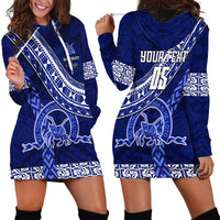 Custom Queen Salote College Hoodie Dress Tongan Kupesi Pattern LT05 - Polynesian Pride